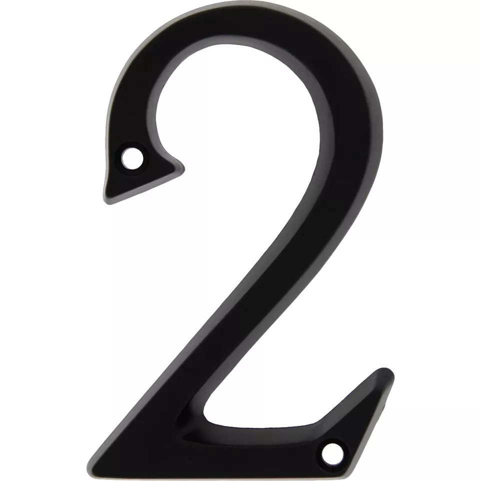 Huisnummer "2" zwart aluminium 95mm /...