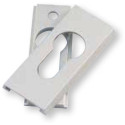 2-delige rechthoekige cilinderinlaat PZ 3006 9mm dik wit RAL 9010 / pce