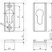 2-delige rechthoekige cilinderinlaat PZ 3006 9mm dik wit RAL 9010 / pce