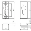 Rectangular Two-Part Cylinder Escutcheon PZ 3006 Raw Finish Thickness 9mm per piece