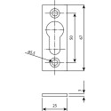 Rectangular Screw-On PZ 3005 Cylinder Pull Plate Natural Anodized F1 per piece
