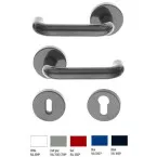 Paire de poignées nylon renforcée 20mm avec rosaces rouge / pce