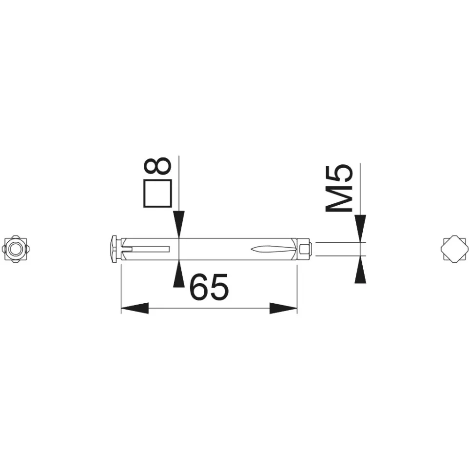 Carré pour demi-monobloc 8x65mm sans...