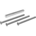 Deurklink / trekker bevestiging (stift + schroef) voor 82 tot 87 mm deur / pce