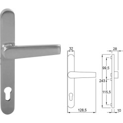 Exterior Handle for 28mm Shutter Passage L&L 92 PZ Anodized F9 per piece