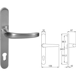 Buitenhandgreep L&L 92 PZ onbewerkt  (te lakken) / pce