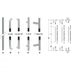 Fixation HEWI BA5.7.2R simple 45° 50-80MM CombiSystem / 2pce