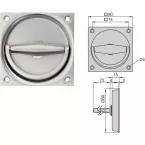 Komgreep van zilver geanodiseerd aluminium (vrouwelijk deel) / pce
