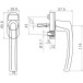 Roto Line Window Handle 30mm Spindle with 45° Notch R04.1 Brown 8019 per piece