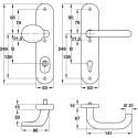 U-handle door security set with cylinder protection ES1 ZA 72PZ 57-62mm white RAL9016 per piece