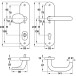U-Button Handle Set on Security Backplate ES1 with Cylinder Protection ZA 72PZ 57-62mm RAL8077 Brown per piece