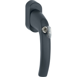 Hoppe Atlanta Lockable Tilt and Turn Window Handle Secu100 Secustik 32-42mm 2 M5 Screws Matte Black per pc