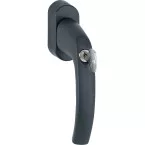 Poignée Hoppe Atlanta à clé Secu100+Secustik 32-42mm + 2 vis M5x50 & 55 noir mat F9714M / pce
