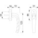 Hoppe Atlanta 90° Secustik handgreep 32-42mm + 2 schroeven M5x45 &amp, 50 F1 / pce