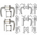 HOPPE Atlanta Balcony Door Handle Set Brass F77 handle + shutter handle per piece