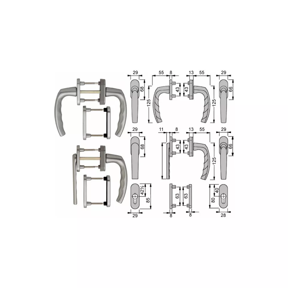HOPPE Atlanta Balcony Door Handle Set...
