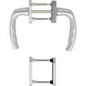 Garniture porte balcon Hoppe Atlanta 'poignée + poignée' anodisé argent F1 / pce