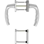 Garniture porte balcon Hoppe Atlanta 'poignée + poignée' anodisé argent F1 / pce