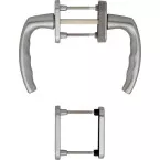 Garniture porte balcon Hoppe Atlanta 'poignée + poignée' F9 / pce