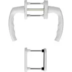 Garniture porte balcon Hoppe Atlanta 'poignée + poignée' blanc ral 9016 / pce