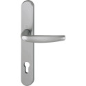 HOPPE Atlanta Half Door Handle Set 72mm Profile Cylinder Steel Grey F9 per piece