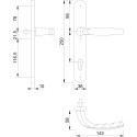 HOPPE Atlanta Half Door Handle Set 72mm Profile Cylinder Steel Grey F9 per piece