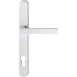 Hoppe Exterior Door Handle Set Passage 92 PZ Plate 3347N White F9016 per piece
