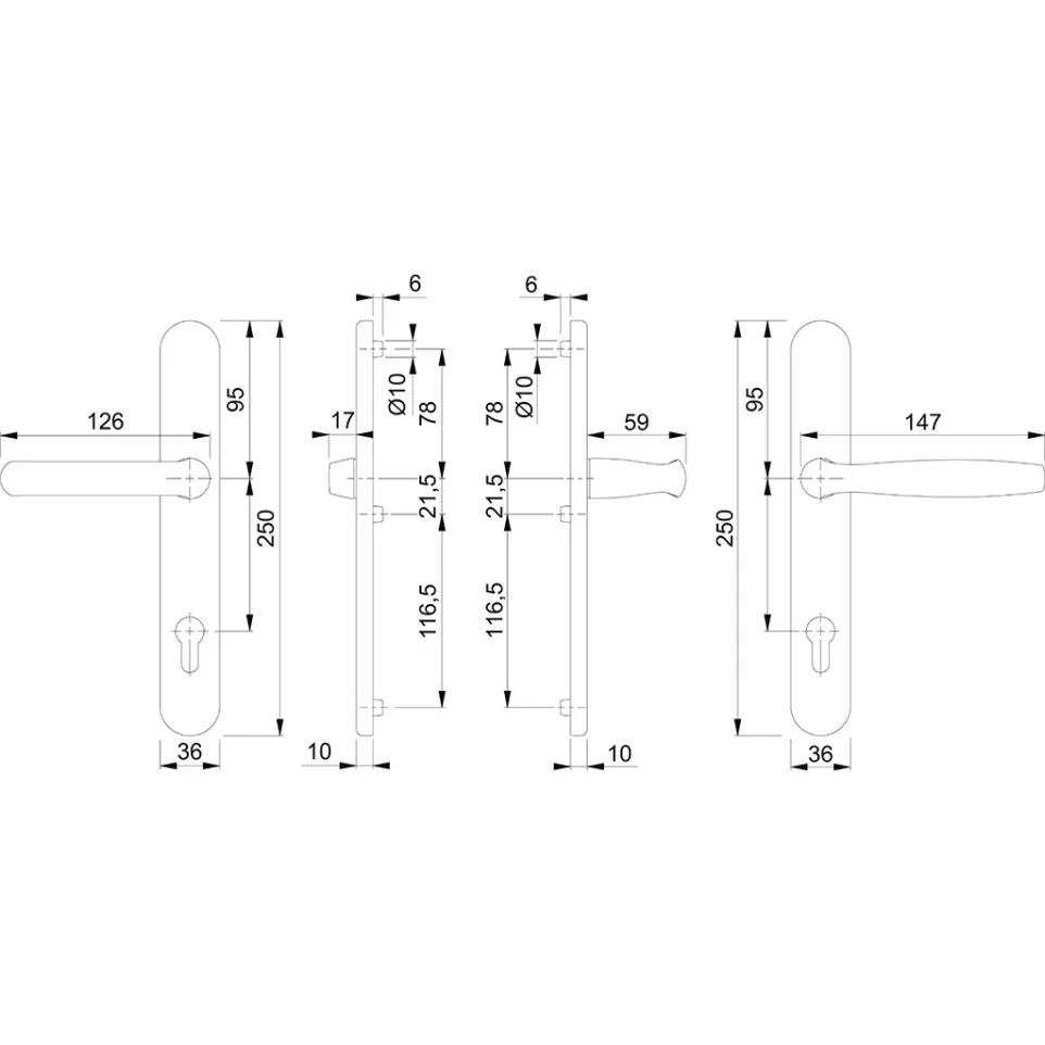 Hoppe New York 92PZ Door Handle Set...