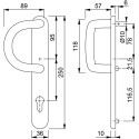 Hoppe New York Handle and Pull Set 92 PZ (Plate 3357N) F1-2 / pc