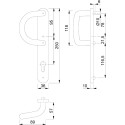 Hoppe 3357N Arc Tie Rod 92 PZ White F9016 per piece