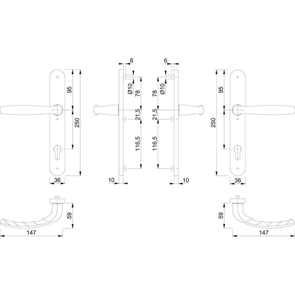 Hoppe New York 92PZ Door Handle Set...
