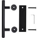 300mm trekstang + komgreep voor schuifdeur zwart gelakt / pce