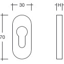 Stainless Steel Oval Security Escutcheon PZ 9mm with Slide-On Cover per piece