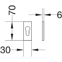 Square Stainless Steel Security Escutcheon PZ 6mm Slip-On per piece