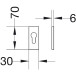 Square Stainless Steel Security Escutcheon PZ 6mm Slip-On per piece