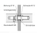 Bevestiging 260,00, per paar gemonteerd, (glas), gat Ø 16mm (set van 2 stuks) / pce