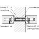 Adjustable Mounting Bracket Pair 35-50mm (Set of 2 Pieces) / piece