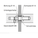 Bevestiging 260.00.4 (glas) voor Ø21mm/S/Sluiter (set van 2 stuks) / pce