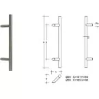 Offset T Door Pull Ø30 500/700mm L&L Brushed Stainless Steel / pc