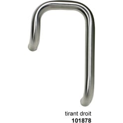 Ziekenhuis trekstang Ø21mm 220mm links (L) - geborsteld roestvrij staal / pce