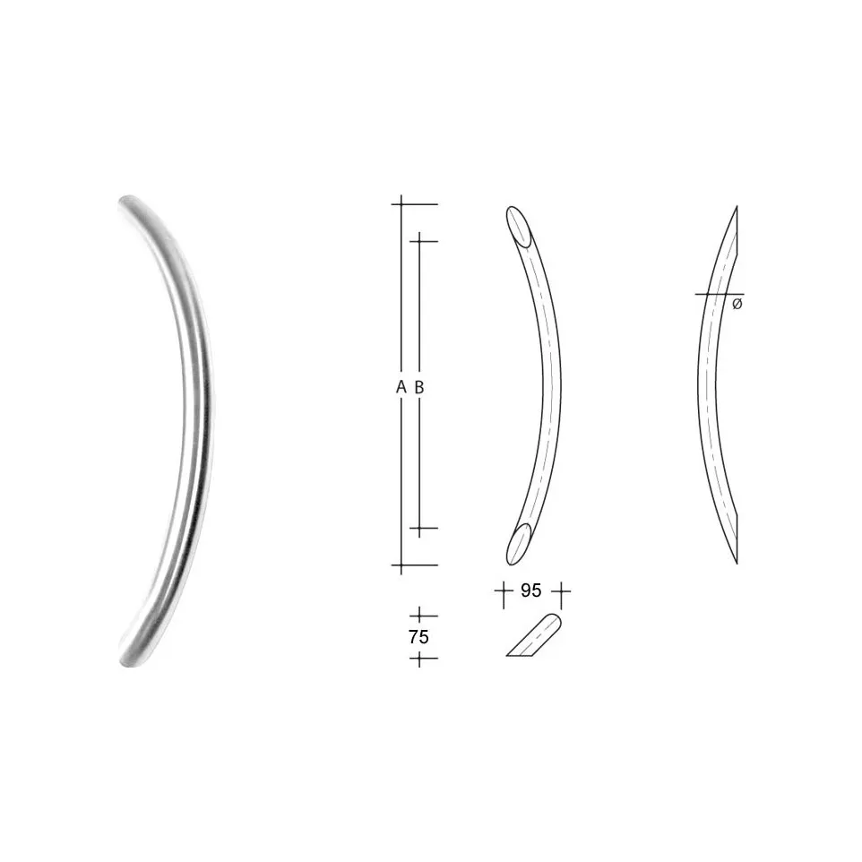 Tirant de porte Arc déporté Ø30 500mm...