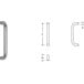 U-greep recht Ø25mm ES25u geborsteld inox / pce