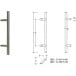 Tirant de porte T déporté Ø25 ES250.9 800/1000mm inox brossé / pce