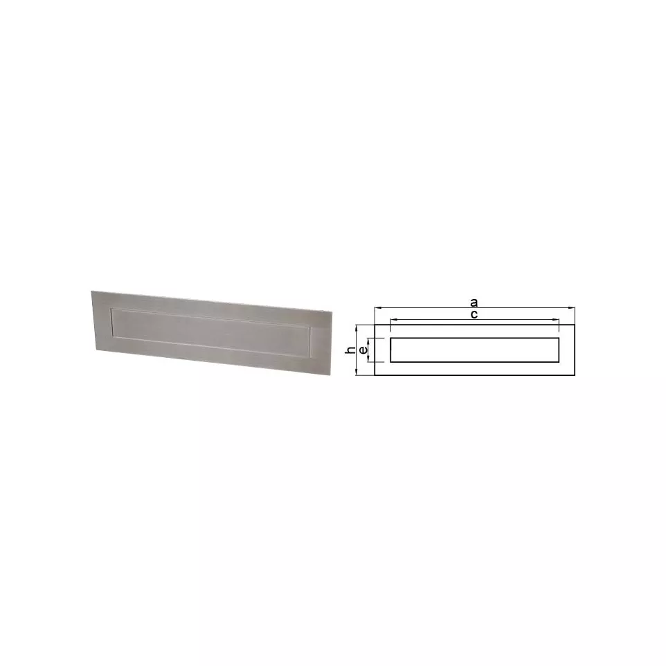 Entrée de lettre en inox 400x100mm / pce
