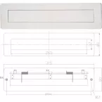 Satin Finish Stainless Steel Mail Slot 315x80mm per piece