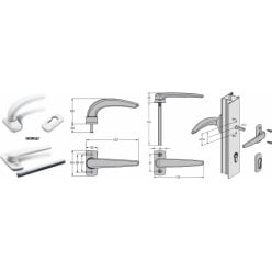 Eengreeps Fapim Horus 2050 wit gelakt RAL 9016 / pce