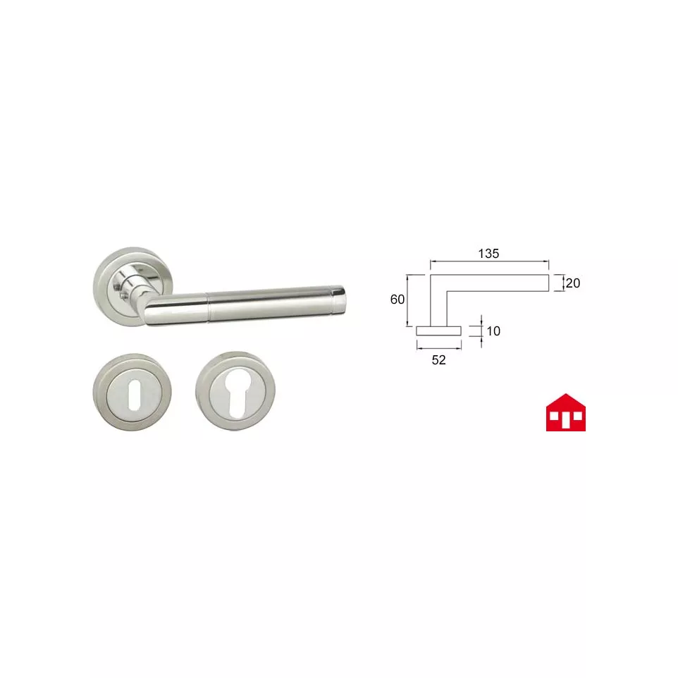 Pair of Door Handles with BB Keyhole...