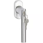 Roestvrijstalen venstergreep met sleutel TBT vorm L90° (vierkant 7 - L=24/31/36/42mm) / pce