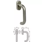 Poignée de fenêtre inox forme U Ø 20 mm / pce