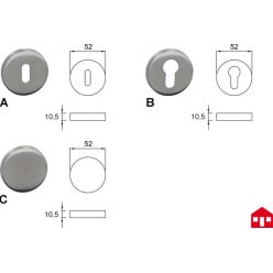 Paire d'entrées BB rondes inox L&L Home / pce